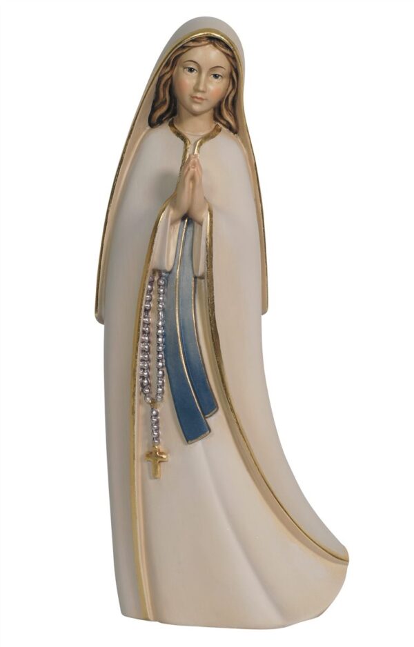 Stylized wooden statue of Our Lady of Lourdes from Val Gardena 