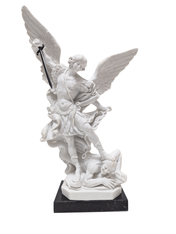 Statue of St. Michael the Archangel in marble dust