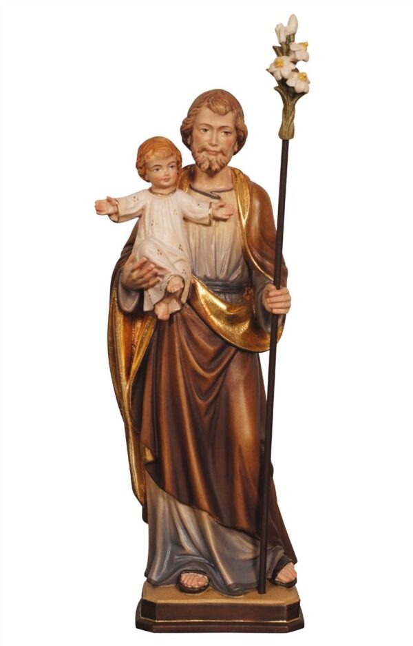 St. Joseph with the Infant Jesus wooden statue from Val Gardena