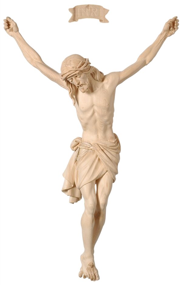 Corpo di Cristo in legno naturale per crocifisso