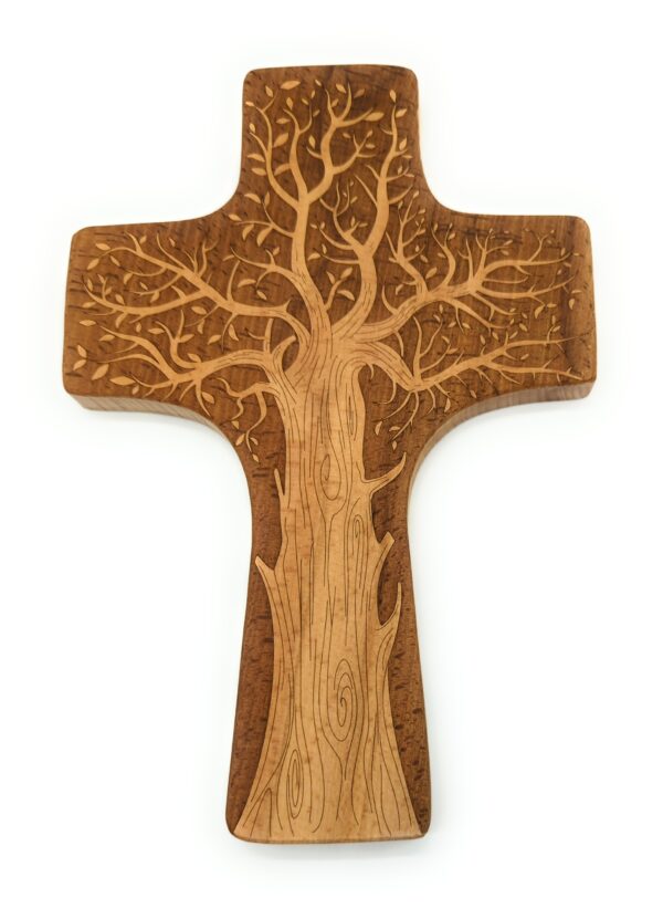 crocifisso in legno albero della vita
