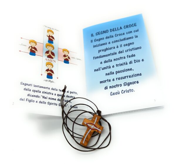 Libro di preghiere per bambini con croce in legno per bambini