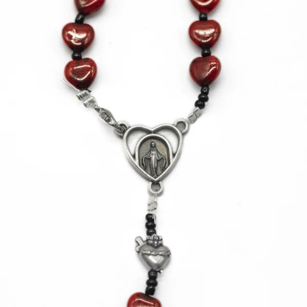 rosario cuore sacro votivo rosso
