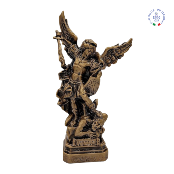 Statua San Michele Arcangelo cm 25 bronzo